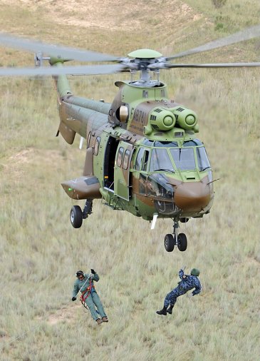 H225M in flight during a casualty evacuation duty