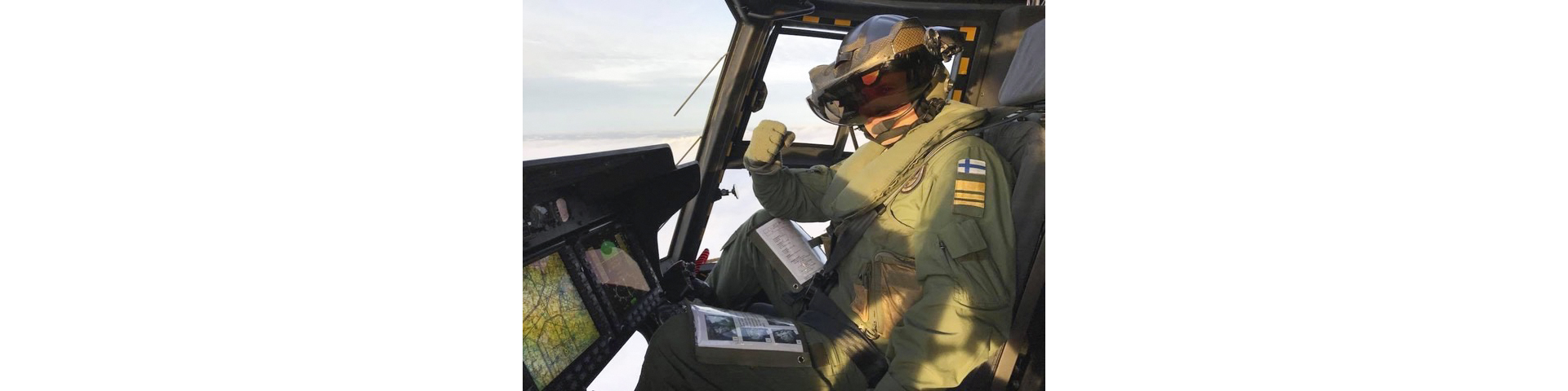Inside view of a Finnish Defence Forces NH90 helicopter’s cockpit.  