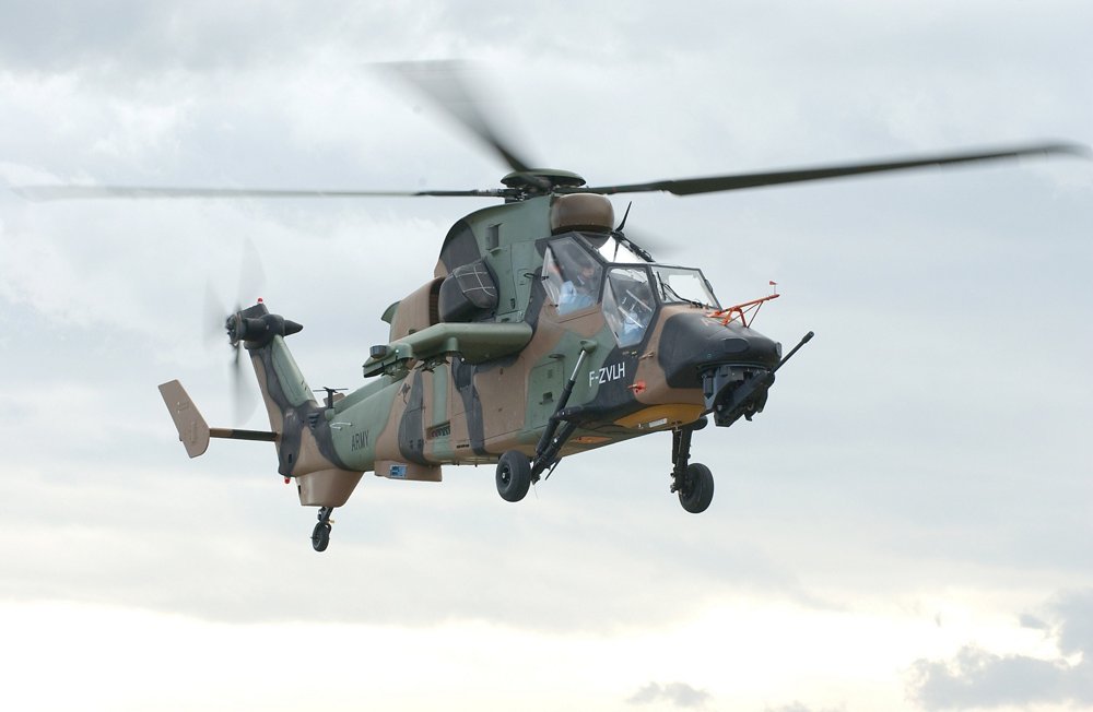 The no. 1 Tiger production helicopter, an armed reconnaissance version for Australia, flew for the first time in 2004.  