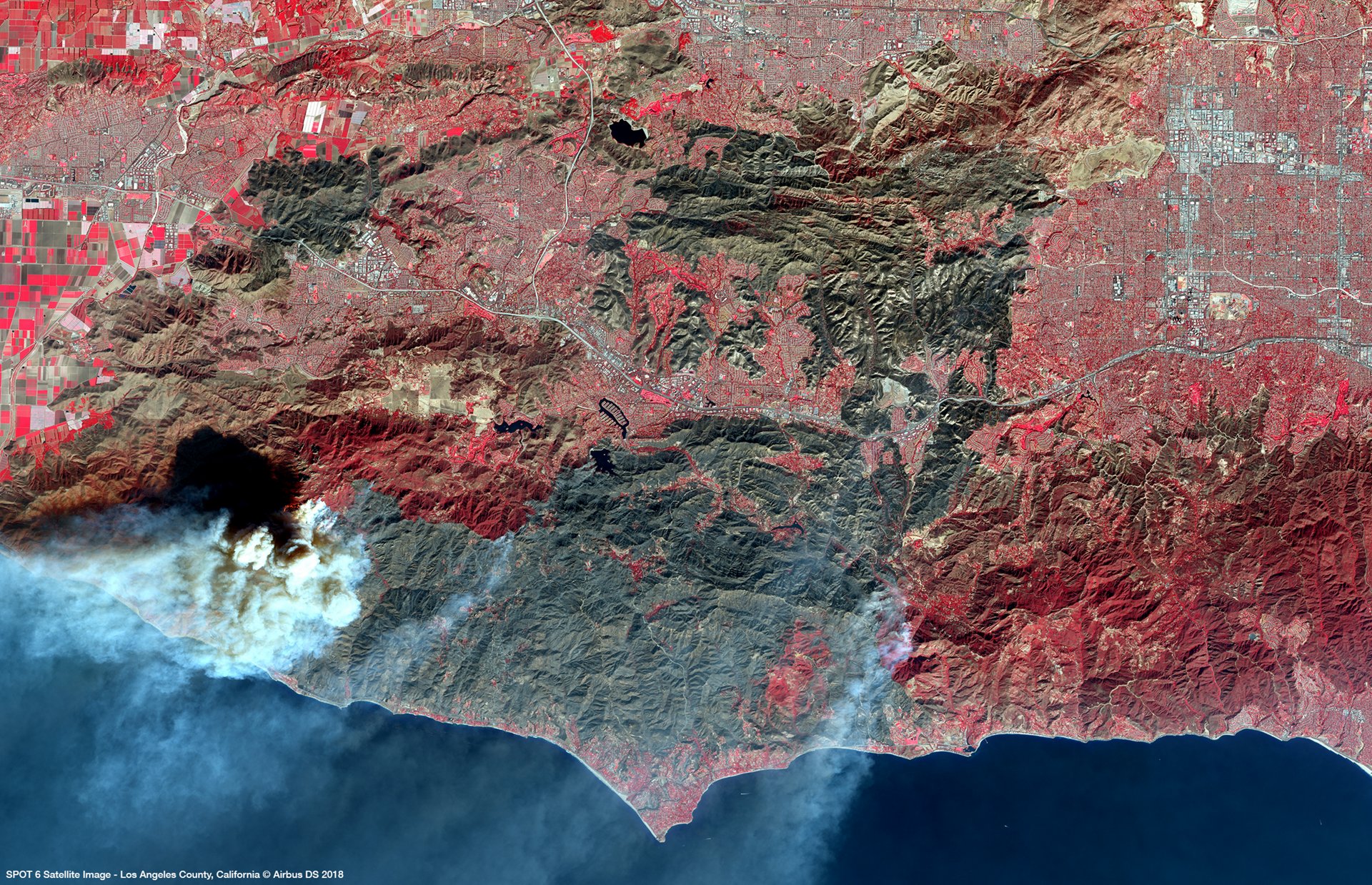 Satellite Image Spot6 Woolsey Fire Malibu