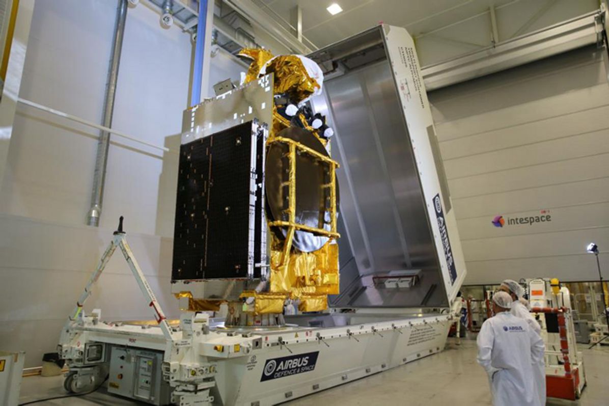 ARABSAT 6B (BADR-7) satellite at Airbus Toulouse before shipping