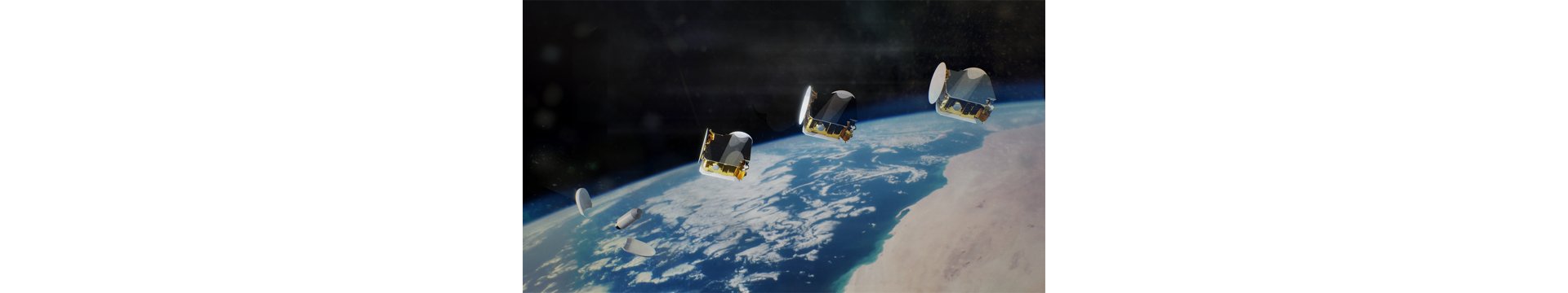 Artist view 3 satellites OneSat after launch